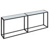 vidaXL Konsolbord vit marmor 220x35x75,5 cm h&auml;rdat glas