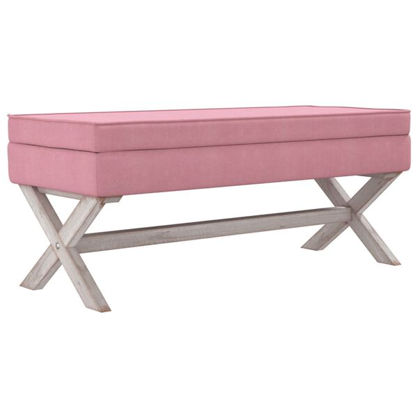 vidaXL F&ouml;rvaringspall rosa 110x45x49 cm sammet