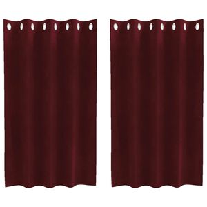 vidaXL M&ouml;rkl&auml;ggningsgardiner 2 st Vinr&ouml;d 140 x 140 cm Sammet