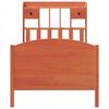 vidaXL Säng med bokhylla utan madrass vaxbrun 100x200 cm massiv furu