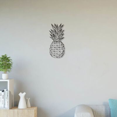 Homemania Väggdekoration Pineapple 22x55 cm svart stål