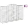 vidaXL Gabioner b&aring;gformade 15 st 300x50x180/200 cm galvaniserat j&auml;rn