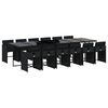 vidaXL Matgrupp f&ouml;r tr&auml;dg&aring;rden med dynor 13 delar svart konstrotting