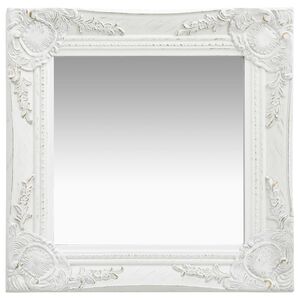 vidaXL V&auml;ggspegel barockstil 40x40 cm vit