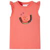 T-shirt med volang&auml;rmar f&ouml;r barn korall 116