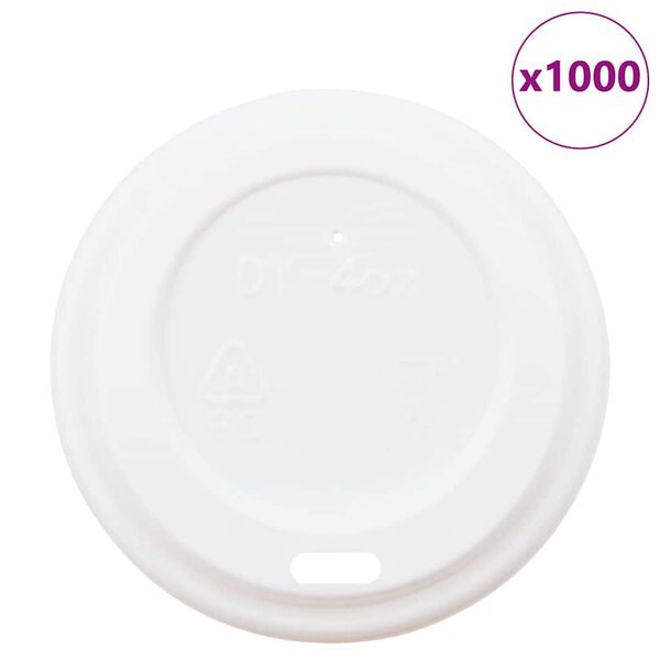 vidaXL lock f&ouml;r kaffekoppar av papper &Oslash;60 mm 4oz 1000 st vit plast