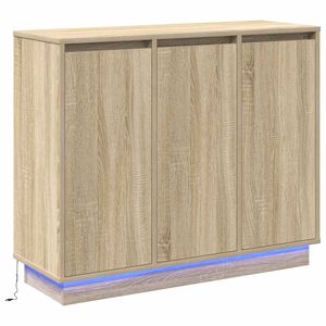 vidaXL LED-sido bord Sonoma-ek 90 x 32 x 75 cm Konstruerat tr&auml;