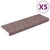 vidaXL Trappmattor sj&auml;lvh&auml;ftande 5 st 65x21x4 cm ljusbrun rektangul&auml;ra kanter