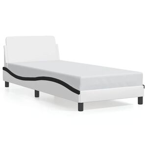 vidaXL S&auml;ngram Dover vit och svart 90x200 cm konstl&auml;der