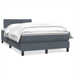 vidaXL Rams&auml;ng med madrass m&ouml;rkgr&aring; 120x220 cm sammet