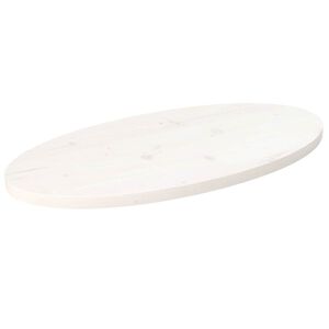 vidaXL Bordsskiva vit 70x35x2,5 cm oval massiv furu
