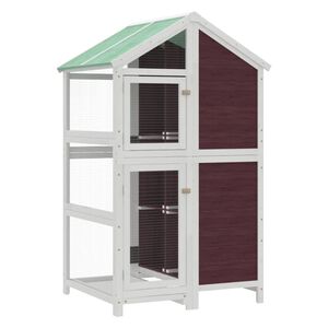 vidaXL F&aring;gelhus mocka 97x81x152 massiv furu