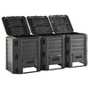 vidaXL Kompostl&aring;da svart 1200 L