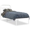 vidaXL S&auml;ngram utan madrass med huvudgavel metall vit 75x190 cm