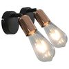 vidaXL Spotlights med 2 st gl&ouml;dlampor 2 W svart och koppar E27