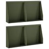 vidaXL St&ouml;dv&auml;gg 4 st 40 x 12 x 30 cm St&aring;l Olivgr&ouml;n