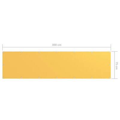 vidaXL Balkongskärm gul 75x300 cm oxfordtyg