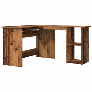 vidaXL H&ouml;rnskrivbord &aring;ldrat tr&auml; 120x140x75 cm konstruerat tr&auml;