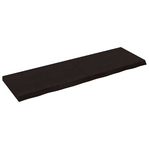 vidaXL V&auml;gghylla m&ouml;rkbrun 160x50x(2-6) cm behandlad massiv ek