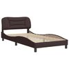 vidaXL Bed Frame without Mattress "Hvar" Dark Brown 100x200 cm Fabric