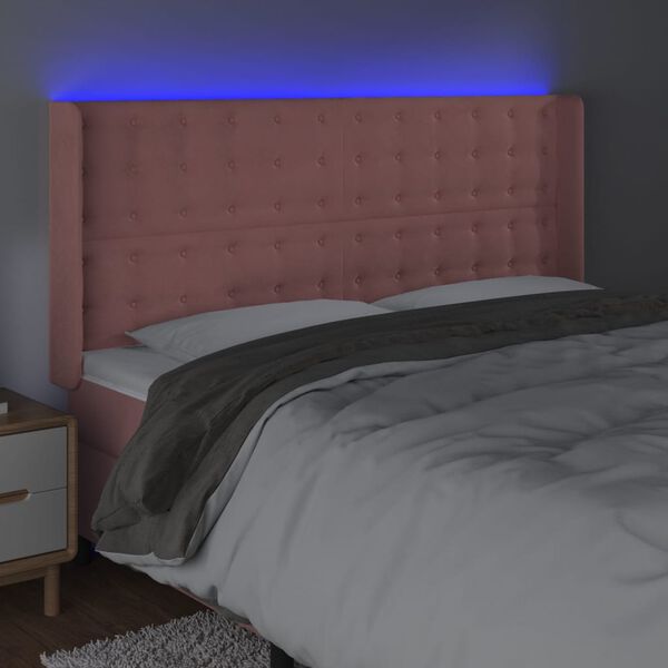 vidaXL S&auml;nggavel LED rosa 203x16x118/128 cm sammet