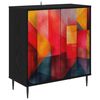 vidaXL Sideboard HEESCH Svart ek 69 x 33 x 76 cm Konstruerat tr&auml;