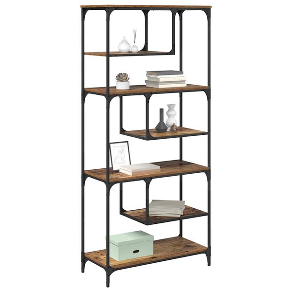 vidaXL Bokhylla Gammalt tr&auml; 81 x 36 x 176 cm Konstruerat tr&auml;