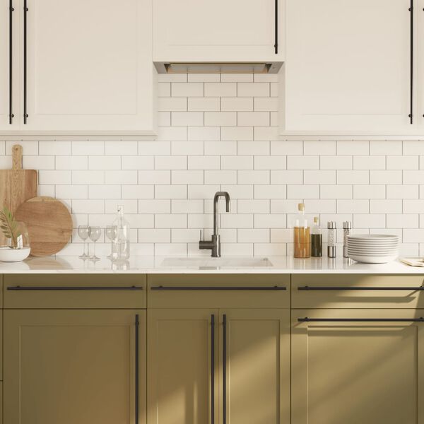 vidaXL Sk&aring;phandtag 20 st svart 480 mm rostfritt st&aring;l