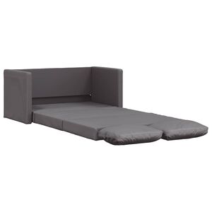 vidaXL Golvb&auml;ddsoffa 2-i-1 gr&aring; 112x174x55 cm konstl&auml;der