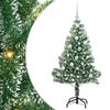 vidaXL Konstgjord Julgran Sn&ouml;flockad med LED Ljus Gr&ouml;n och Vit 120 cm