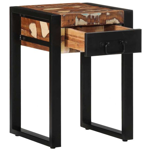 vidaXL Sidobord flerf&auml;rgat 35x35x50 cm massivt tr&auml; &aring;tervunnet