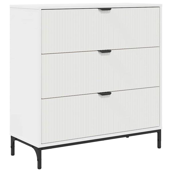 vidaXL Sideboard med l&aring;da Vit 79,5 x 33 x 82 cm Konstruerat tr&auml;