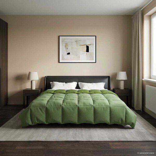 vidaXL Vinter T&auml;cke Quiltad Gr&ouml;n 200 x 200 cm Mikrofiber