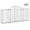 vidaXL Gabioner b&aring;gformade 30 st 200x30x80/100 cm galvaniserat j&auml;rn