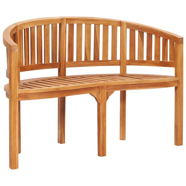 vidaXL Bananb&auml;nk 120 cm massiv teak