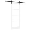 vidaXL Skjutd&ouml;rr Vit 83 x 211 cm Massivt talltr&auml; och glas