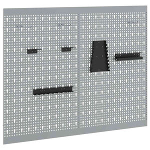 vidaXL Förvaringsbänk 2 pcs Grå 100 x 1 x 80 cm Pulverlackerad stål