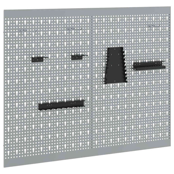 vidaXL Verktygsväggpanel 2 pcs Grå 100 x 1 x 80 cm