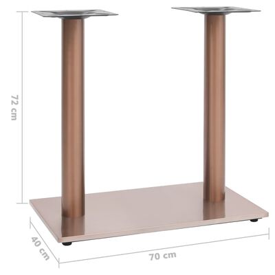vidaXL Bordsben för cafébord silver 70x40x72 cm rostfritt stål
