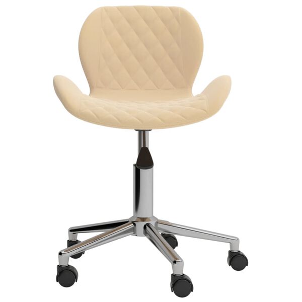 vidaXL Snurrbar matstol gr&auml;ddvit sammet