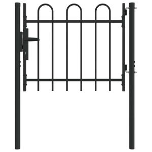 vidaXL Staketgrind BOXTEL 103 x 124,5 cm Pulverlackerat st&aring;l Gr&aring;