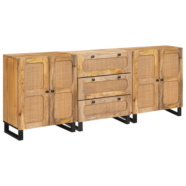 vidaXL Sideboard Brun Massivt mangotr&auml;