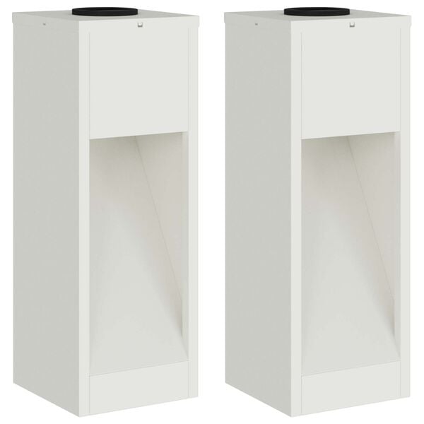 vidaXL Solcell LED-vägbelysning 2 pcs Vit Kallvalsat stål