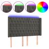 vidaXL S&auml;nggavel LED m&ouml;rkgr&aring; 163x16x118/128 cm sammet