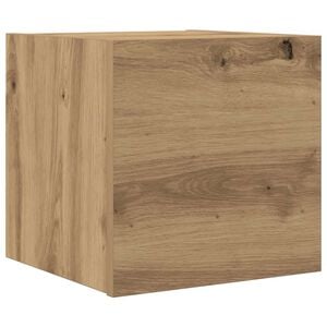 vidaXL V&auml;ggmonterad tv-b&auml;nk artisan ek 30,5x30x30 cm