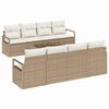 vidaXL Soffset med kudde 7 pcs Beige och gr&auml;ddf&auml;rgad konstrotting