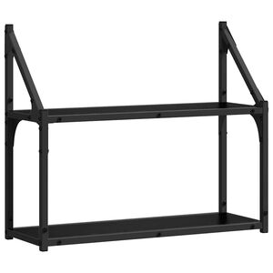vidaXL V&auml;gg hylla V&auml;ggmonterat Svart ek 60 x 21 x 51 cm
