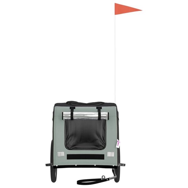 vidaXL Cykelvagn för djur svart och grå oxfordtyg och järn