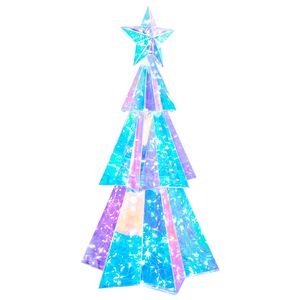 vidaXL Skimrande prismatisk LED-julgran Flerf&auml;rgsdesign &Oslash; 20 x 38 cm