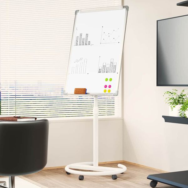 vidaXL Magnetisk whiteboard Grå och Vit 62 x 62,5 x 197 cm EPS